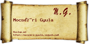 Mocsári Gyula névjegykártya
