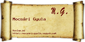 Mocsári Gyula névjegykártya