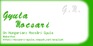 gyula mocsari business card